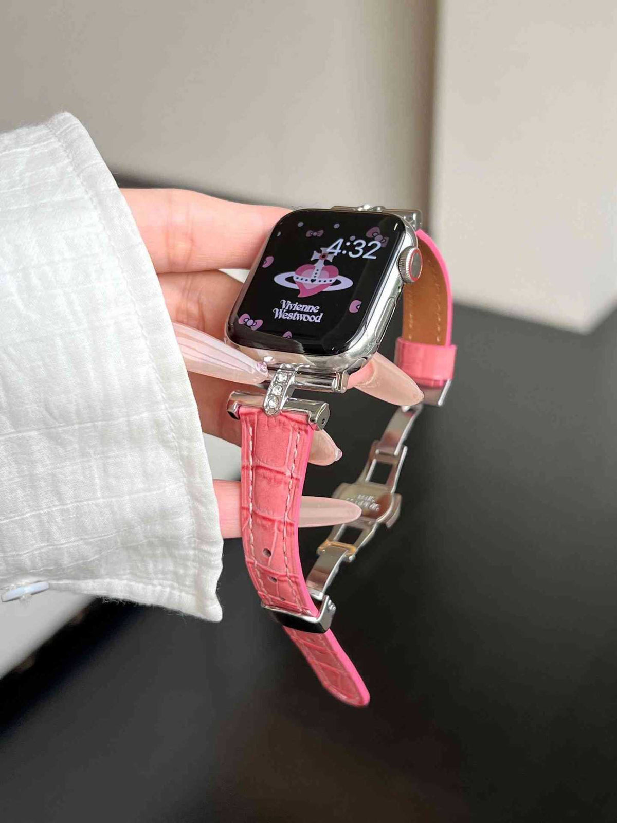 Celeste Crystal Croc Leather Band