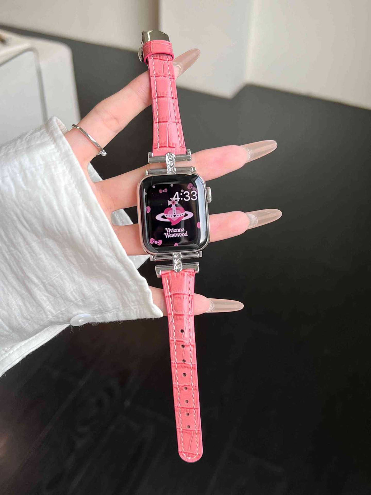 Celeste Crystal Croc Leather Band