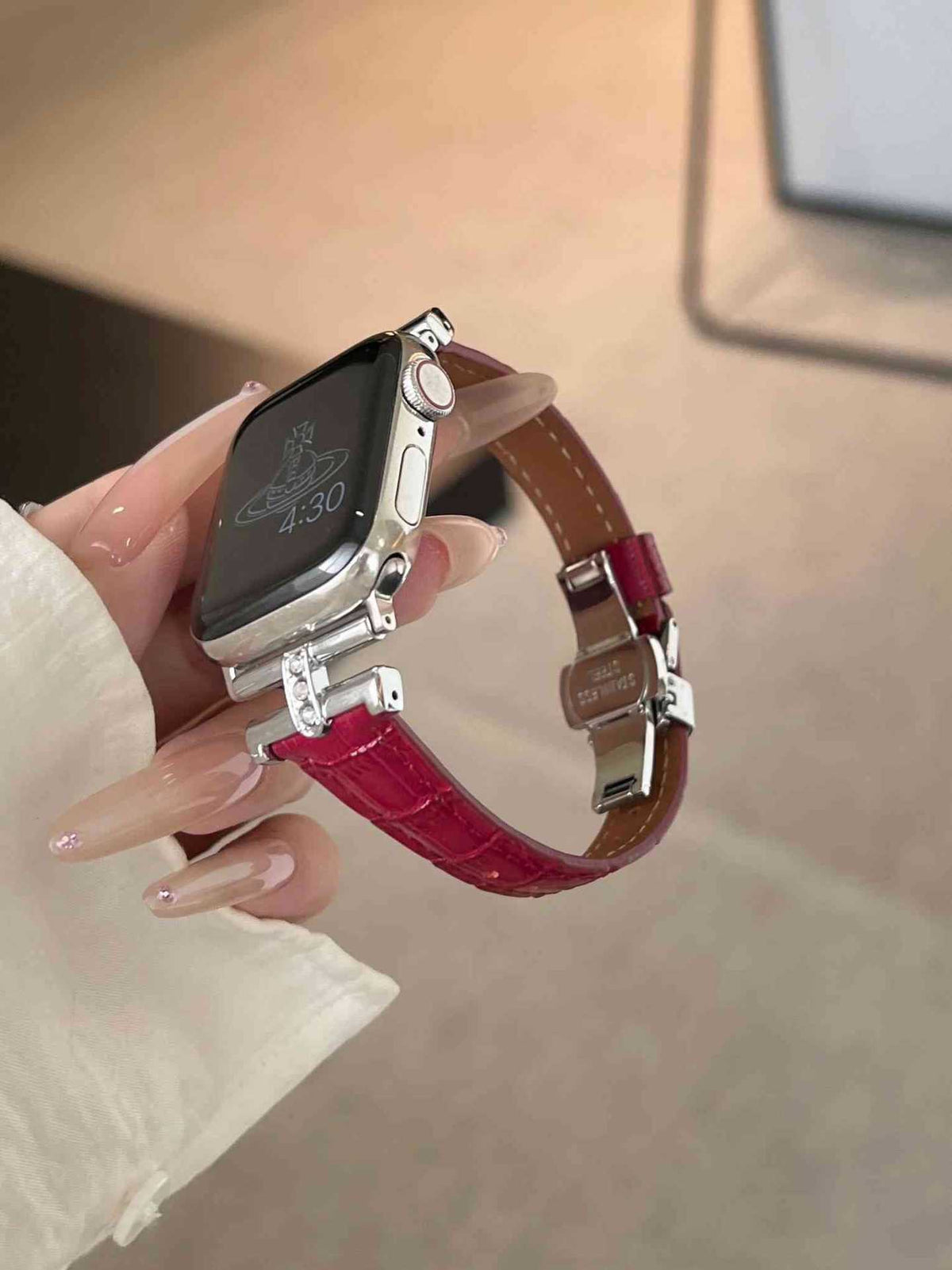 Celeste Crystal Croc Leather Band