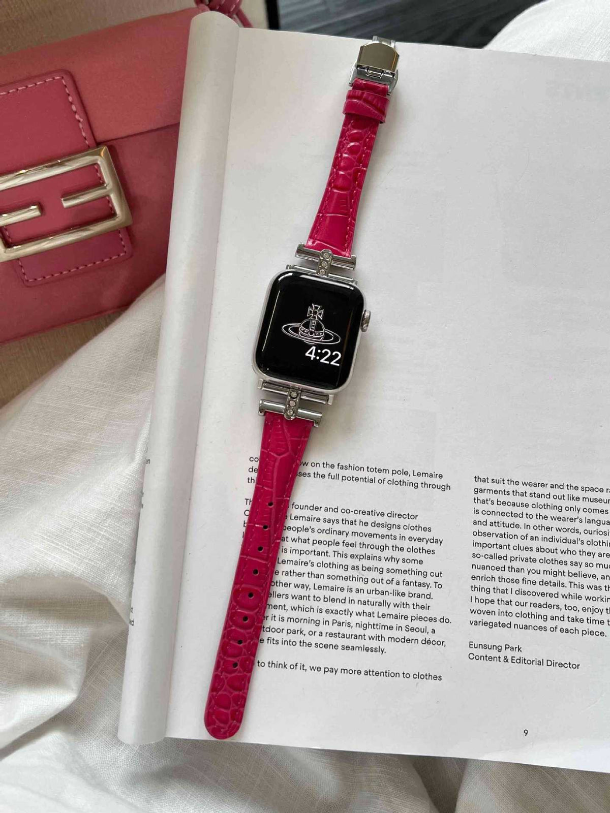 Celeste Crystal Croc Leather Band